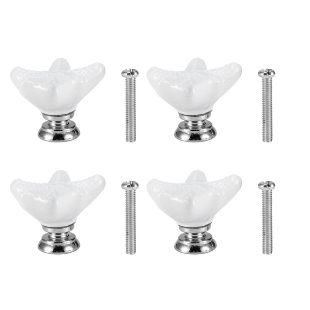 4 unids/set cerámica puerta tirador perillas para armario cajón muebles accesorio