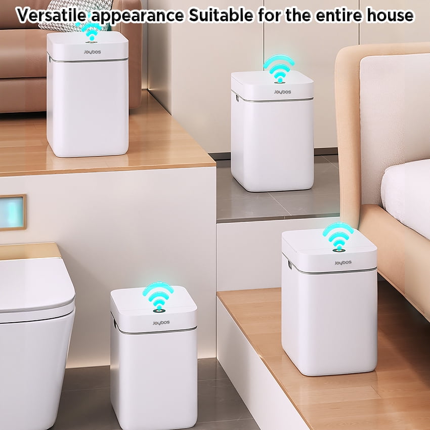 Joybos Automatic Sensor Garbage Cans, Bathroom 8.5L  Trash Can with Lid, Small Waste Baskets, White