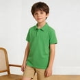 thumbnail image 2 of Polo Shirts for Boys Green Button Down Girls Short Sleeve Shirts School Uniform Shirts Summer Casual Breathable Kids Boys Summer T-Shirts 4T, 2 of 7