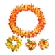 thumbnail image 4 of Conjunto de leis hawaianos, guirnalda, collar, diadema, pulseras, flores artificiales portátiles Naranja Rojo, 4 of 9