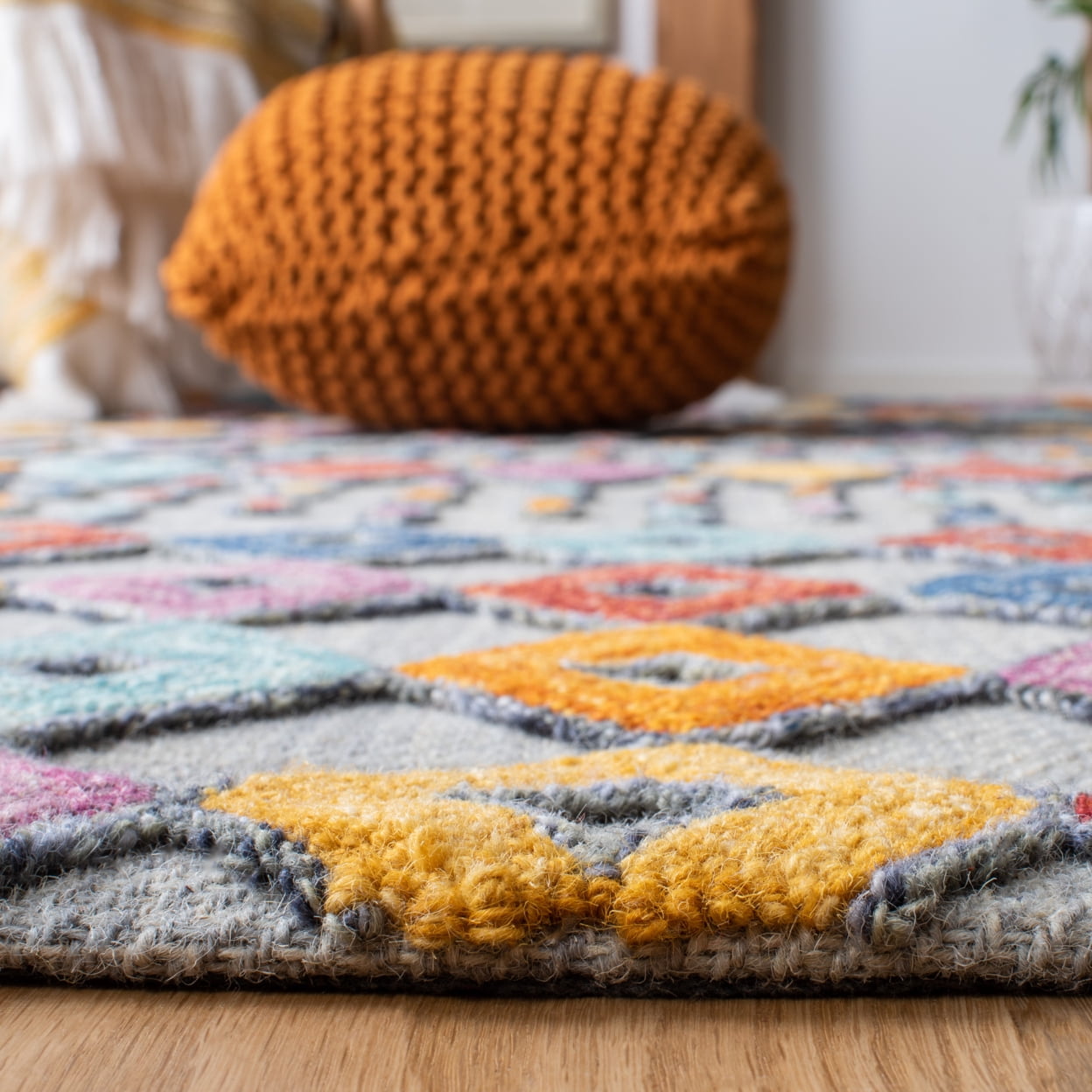 SAFAVIEH Aspen Winfred Geometric Area Rug, Light Grey/Blue, 3' x 5'