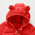 thumbnail image 4 of YYDGH Winter Zipper Coat for Kids Baby Boys Girls Cute Puffer Bear Ear Hoods Padded Jacket Winter Coat Infant Toddler Outwear(Red,4-5 Years), 4 of 6