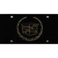 thumbnail image 1 of Cadillac Plaque Laser Dorée sur Noir, 1 of 1