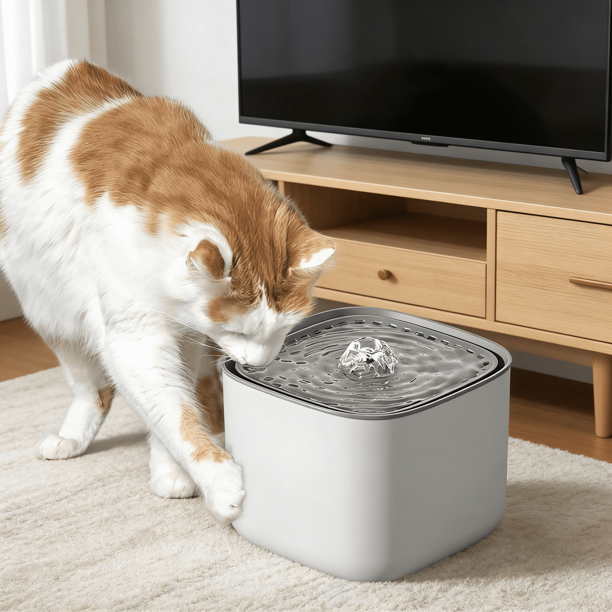 ACDANC 2026 New Wireless Cat Water Fountain, Battery Operated Cat Fountain Stainless Steel with Water Level Window, 3 Work Modes, Cordless Pet Water Fountain for Cats, Dogs, Pets, Inside
