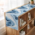 thumbnail image 6 of Table Runners 72 Inches Long Dress Scarves, Blue Marble Farmhouse Kitchen/Dining Table Runner, Coffee Tablerunners, Summer Ocean Wave Blue Ombre 18x72 Inch, 6 of 9