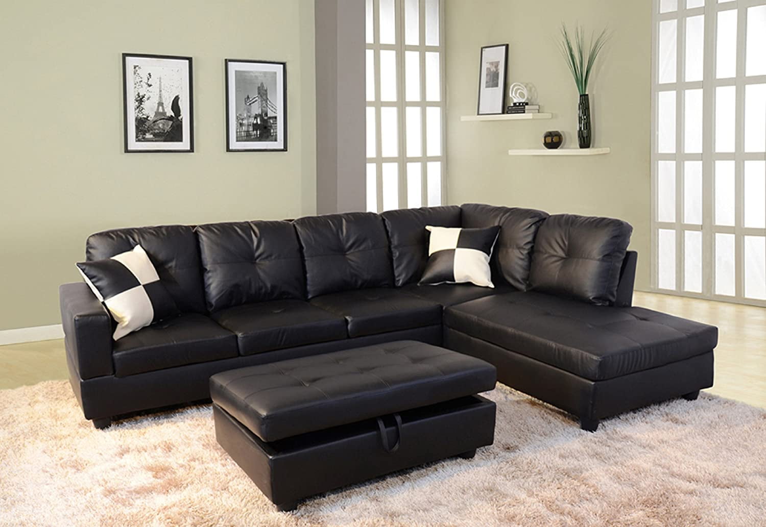 faux leather sectional sofa