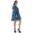 thumbnail image 2 of Moomaya Blue Womens Off Shoulder Summer Beach Dress Cotton Vacation Dress With Bell Sleeves - XS, 2 of 7