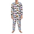 thumbnail image 3 of Salouo Cartoon Monster Trucks1 Print Button-Front Long Sleeve Pajama Set for Men, Soft 2Pjs Men's Long Sleeve Sleepwear-, 3 of 7