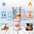 thumbnail image 4 of Cup with Handle and Straws 40 oz Stainless Steel Strawberry Travel Cup Birthday Present for Women Girls Daughter Mom Gifts for Him/Her Water Bottle, 4 of 7