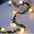 thumbnail image 1 of Cadena de luces LED con forma de rosa, decoración navideña, guirnalda de luces con pilas, aptas (3 m/20 led, rosa blanca), 1 of 5