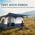 thumbnail image 4 of Gymax 8-Person Camping Tent with Porch Large Family Cabin Tent w/ 2 Rooms 2 Doors Blue, 4 of 10