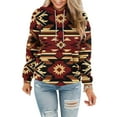 thumbnail image 3 of Aboser Ethnic Aztec Hoodies for Women Retro Geometric Graphic Sweatshirt with Pocket Western Tribal Hooded Shirts Loose Long Sleeve Hoodie, 3 of 7