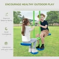 thumbnail image 4 of Outsunny 2-in-1 Kids Metal Swing Set for Backyard, 4 of 9