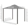thumbnail image 3 of Outsunny 10' x 10' Outdoor Patio Gazebo Shelter Tent w/ Sidewalls, Grey, 3 of 10