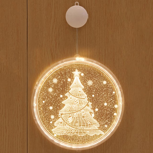 Qocolhg Christmas Window Lights Decorations, 9.4'' Large LED Christmas Window Hanging 3D Lights Decorations Battery Operated for Outdoor Indoor Windows Christmas Tree Party Holiday Wall (Santa Claus)