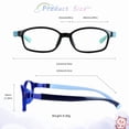 thumbnail image 4 of LAMBBAA Kids Blue Light Blocking Glasses 2 Pack Square Flexible Frame UV400 Protection Anti Blue Ray Computer Glasses Anti Glare Eyewear for Boys Girls Age 3-12 (Blue Black+Dark Blue), 4 of 5