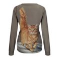 thumbnail image 5 of Moda mujer primavera Animal impreso manga larga cuello redondo Casual Tee Tops blusa Pompotops FGAJ661, 5 of 5