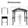thumbnail image 2 of Domi Outdoor Living Hardtop Grill Gazebo 8x5FT, Grill Canopy for Outdoor Grill w/Double Galvanized Steel Roof and 2 Side Shelves, BBQ Gazebo Grill Tent for Patio Garden Backyard, Grey, 2 of 7