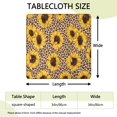 thumbnail image 2 of Beige Leopard Sunflower Pattern Square Fitted Tablecloth with Elastic Edge,Square Table Cover,Washable Elastic Table Cover for Home Kitchen Party Decor 34"x34", 2 of 6