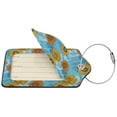 thumbnail image 4 of Rocae Sunflowers for Leather Luggage Baggage Tags ID Label Privacy Cover ID Label with Stainless Steel Loop and Address Card, 4 of 5