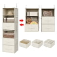 thumbnail image 1 of Organizador de armario colgante Vailando con 6 estantes y 3 cajones, color beige, 1 of 9