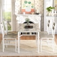 thumbnail image 5 of MIERES 4-Person Rustic Dining Set, Solid Wood Dining Set, Includes 4 Dining Chairs, Ideal for Small Homes, Apartments, and Kitchens—Rustic Gray, 5 of 6