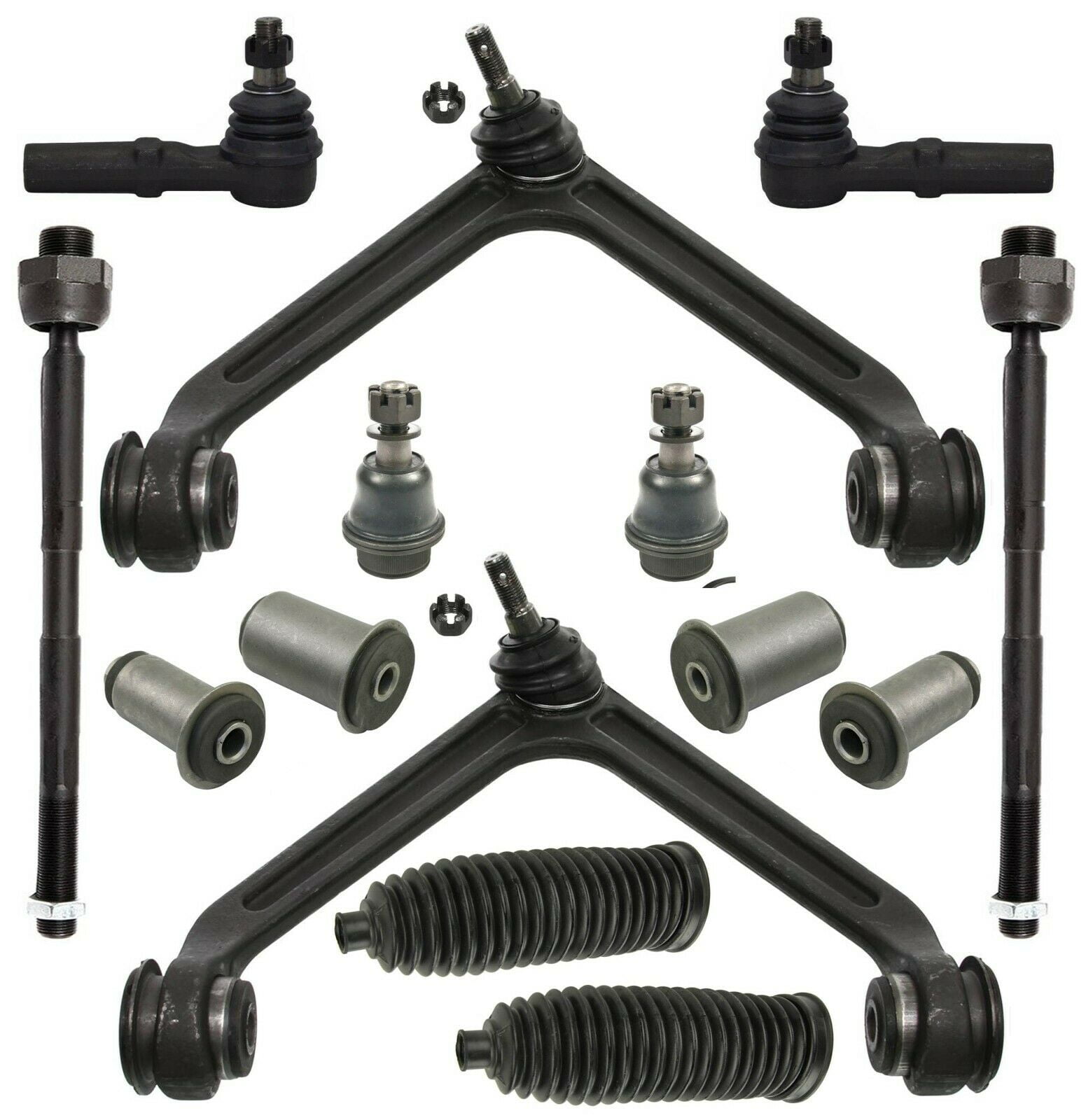 14 Pc Suspension Kit Control Arms & Ball Joints Assembly, Rack and