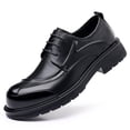 thumbnail image 4 of Men's Cowhide Leather Shoes Casual Thick-Sole Business Shoes, 4 of 6