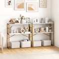 thumbnail image 6 of Costway 36” Console Table with Wooden Textured Open Shelves & Metal Frame for Hallway White, 6 of 11