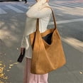 thumbnail image 6 of AUDeals Women Large Suede Tote Bag, Big Capacity Slouchy Shoulder Bag, Suede Purse Satchel Work Handbag, Winter Crescent Bag for Travel Daily Use, 6 of 8