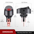 thumbnail image 2 of Nilight 5PCS LED Lighted Rocker Switch 12V Red Illuminated ON Off Toggle Switches 30A 3Pin SPST Oval Shaped 12mm Hole for Automotive Car Truck RV Motorcycles Marine Boats, 2 of 8