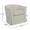 thumbnail image 5 of Accent Swivel Chair, Modern Round Barrel Back, Soft White Gray Fabric, 5 of 5