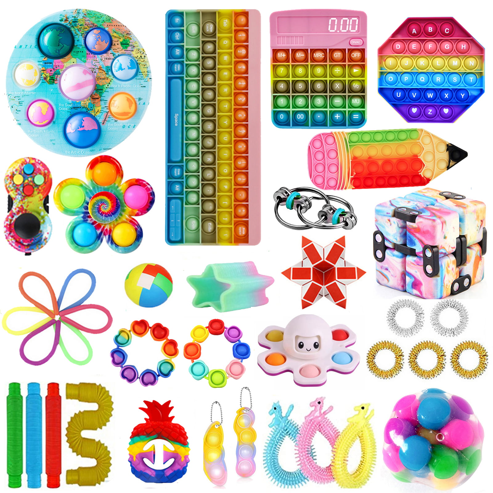 Sensory toys pack for Stress Relief and Anti-Anxiety , 25 Pack Details about   Fidget Toys set 