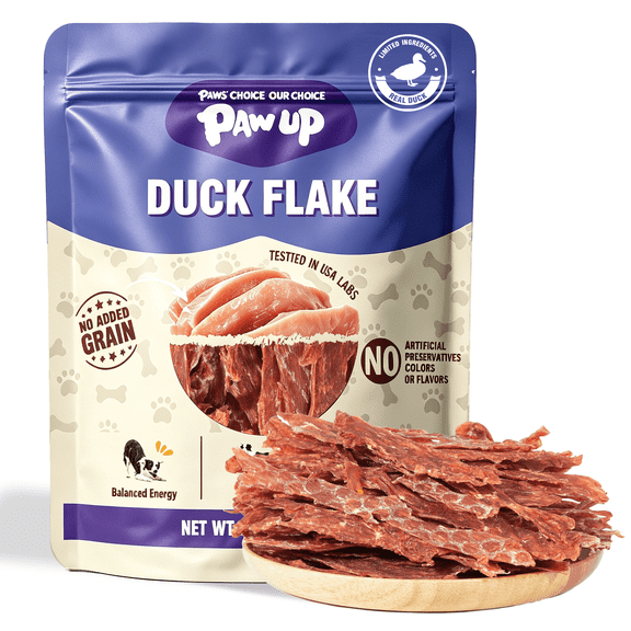 PAWUP Duck Jerky Dog Treats, High Protein Pure Duck Crisps Dog Snacks for Small Medium Large Dogs, Training Treats for Dogs, 7oz