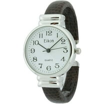 Eikon BOUTIQUES Snake Style Band Women Cuff Bangle Watch Slim Case (Multiple Color Choices)