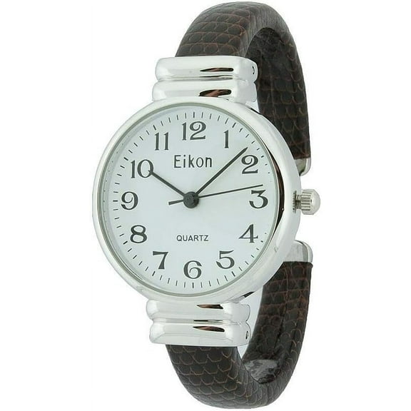 Eikon BOUTIQUES Snake Style Band Women Cuff Bangle Watch Slim Case (Multiple Color Choices)