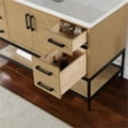 thumbnail image 3 of Wildy 48" Single Bathroom Vanity Set in Washed Oak with Grain White Composite Stone Countertop with Mirror, 3 of 8