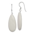 thumbnail image 1 of 925 Sterling Silver White Jade Teardrop Drop Dangle Earrings Pearl Natural Stone Shell, 1 of 6