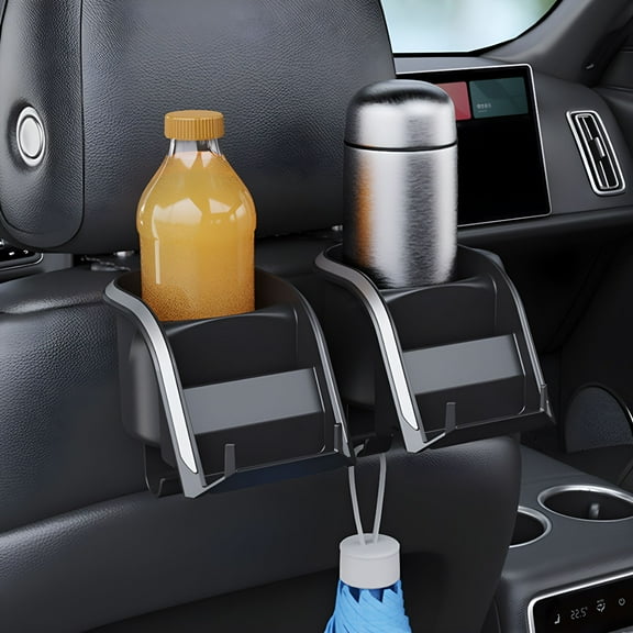 LAMIRO Cup Holder for Car Backseat, Car Back Seat Headrest Cup Holders, 3-in-1 Car Headrest Seat Back Organizer with Drink Cupholder, Phone Holder & Purse Hooks, Great for Kids, Road Trips & Travel