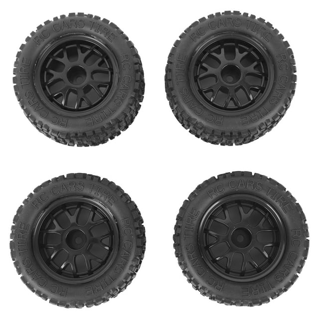 4 neumáticos RC de goma universales para camión, accesorio para modelo de coche 1:14, 1:16 y 1:18.