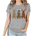 thumbnail image 3 of VBTAPA Easter Shirts for Women Cute Funny Bunny with Glasses Novelty Graphic Short Sleeve T Shirt Casual Loose Easter Day Tee Lightning Sales Gray XXXL, 3 of 6
