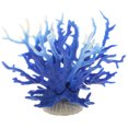 thumbnail image 1 of Decoración de arrecife de coral, mini decoración de coral sintético para decoración de acuario, azul blanco, 6.5 x 5.83 pulgadas, 1 of 7