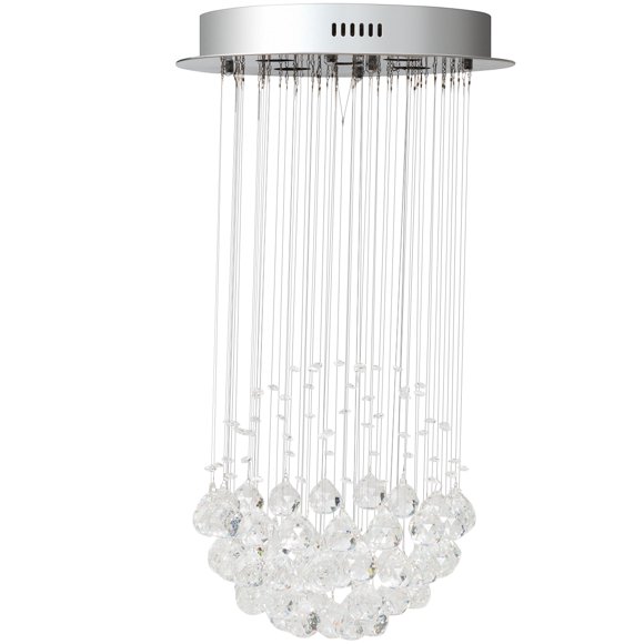 Patiojoy Modern Crystal Chandelier Flush Mount Ceiling Light with Crystal Balls