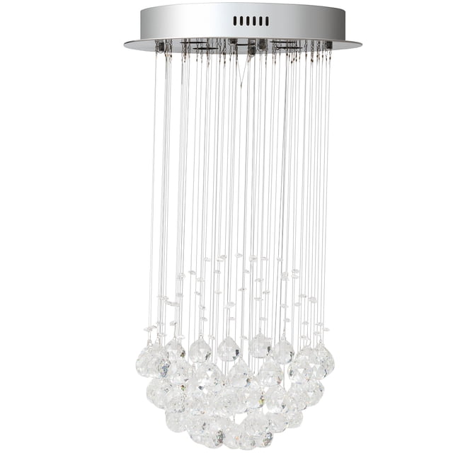 Patiojoy Modern Crystal Chandelier Flush Mount Ceiling Light with Crystal Balls