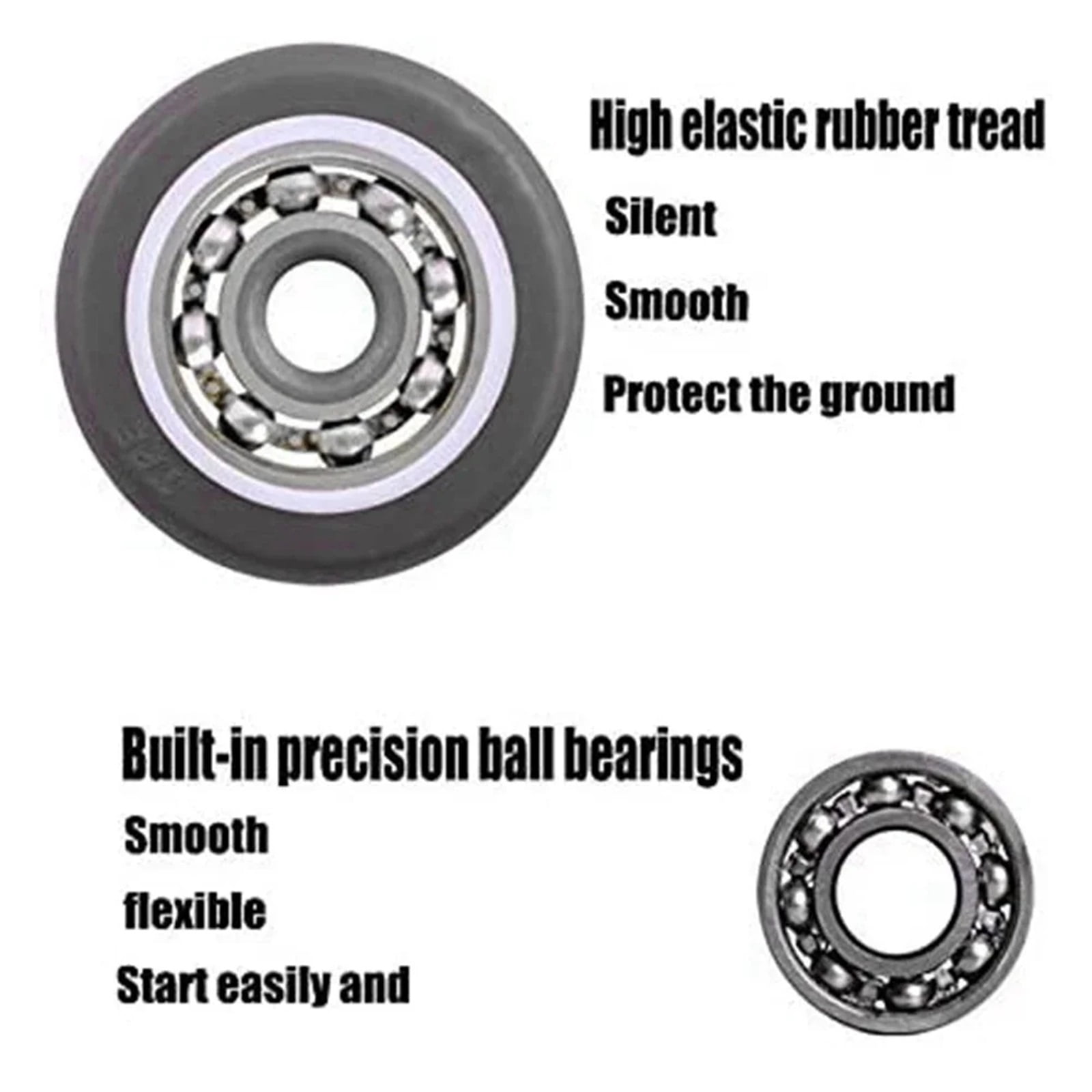 4Pcs 25mm Rubber Chair Rollers Heavy Duty Office Chair Caster Wheels For Hardwood Carpet Tile Floors Furniture Hardware ,Reliable