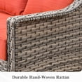 thumbnail image 4 of Ovios 4 Pieces Outdoor Furniture Set High Back All-Weather Wicker Patio Conversation Set with Solar Light Coffee Table, Orange Red, 4 of 9