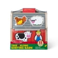 thumbnail image 5 of Melissa & Doug Wooden Take-Along Sorting Barn Toy with Flip-Up Roof and Handle 10 Wooden Farm Play Pieces, 5 of 12