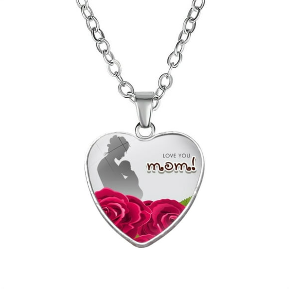 Accessories with MOM Engraved Pendant Heart Necklace Gift Accessory