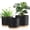 Matte Black&brown, variant on 10/9/8 Inch Plant Pots 3 Pack, with Drainage Hole & Saucers | Cylindrical plastic planters with drainage holes & saucers.