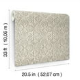 thumbnail image 5 of Chesapeake Karachi Taupe Wooden Damask Wallpaper, 20.5-in by 33-ft, 5 of 5